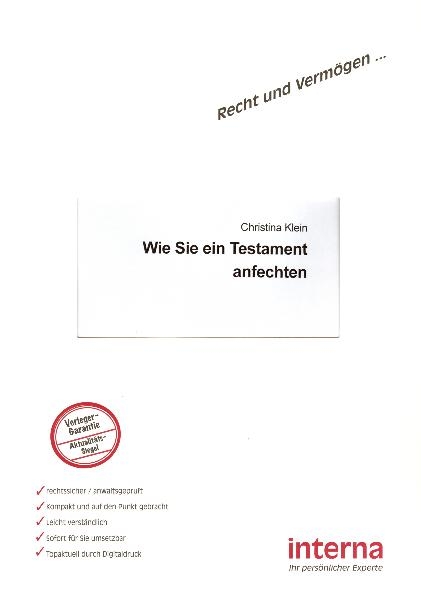 Wie Sie ein Testament anfechten - Christina Klein