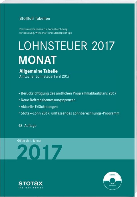 Tabelle, Lohnsteuer 2017 Monat