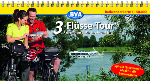 Kompakt-Spiralo BVA 3-Flüsse-Tour Radrundtour an Rhein, Ahr und Erft Radwanderkarte 1:50.000