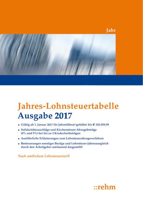 Jahres-Lohnsteuertabelle 2017