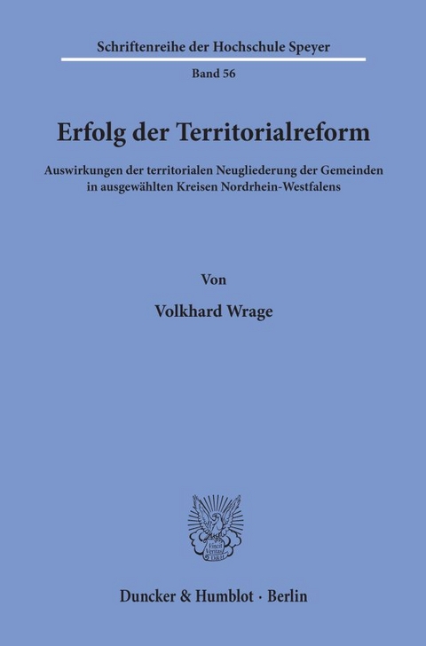 Erfolg der Territorialreform. - Volkhard Wrage