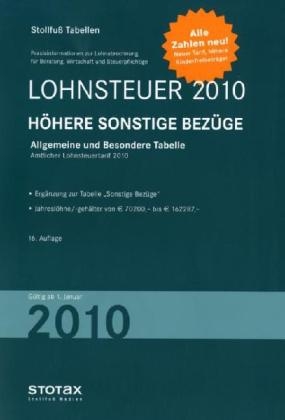 Lohnsteuertabelle 2010 Höhere sonstige Bezüge