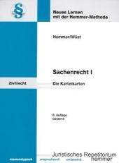 Karteikarten Sachenrecht I - Karl E Hemmer, Achim Wüst