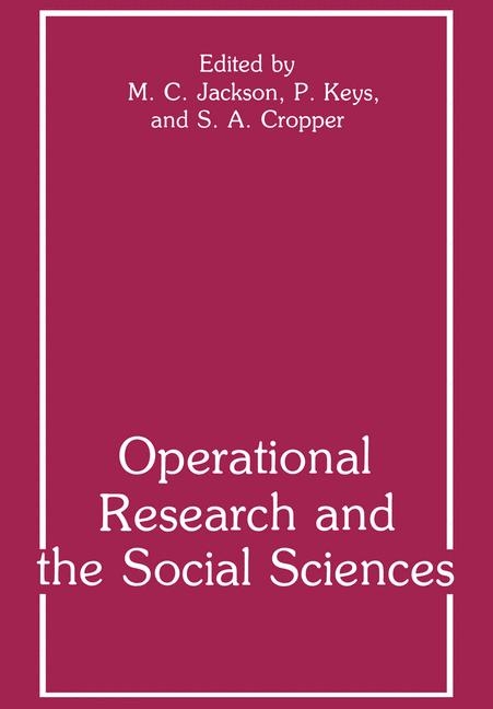 Operational Research and the Social Sciences - 