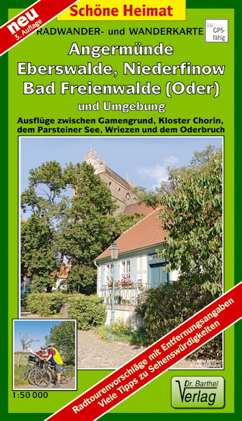 Radwander- und Wanderkarte Angermünde, Eberswalde, Bad Freienwalde (Oder) und Umgebung