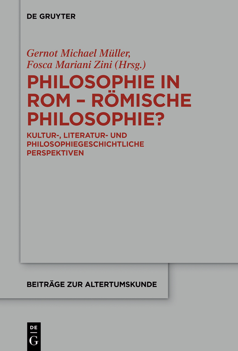 Philosophie in Rom - Römische Philosophie? - 