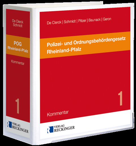 Polizei- und Ordnungsbehördengesetz Rheinland-Pfalz - Hans De Clerck, Hermann Walter Schmidt, Harald Pitzer, Martina Baunack, Andreas Geron