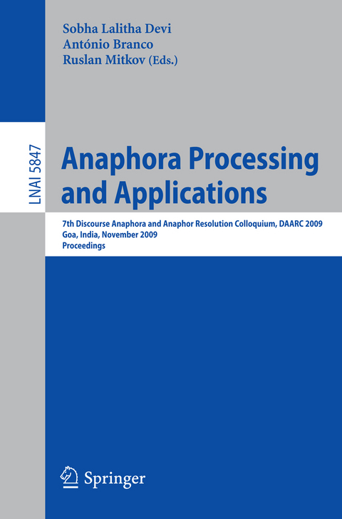 Anaphora Processing and Applications - 