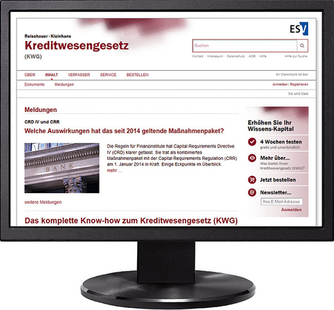 Kreditwesengesetz (KWG) - Jahresabonnement bei Doppelbezug Print und Online - 