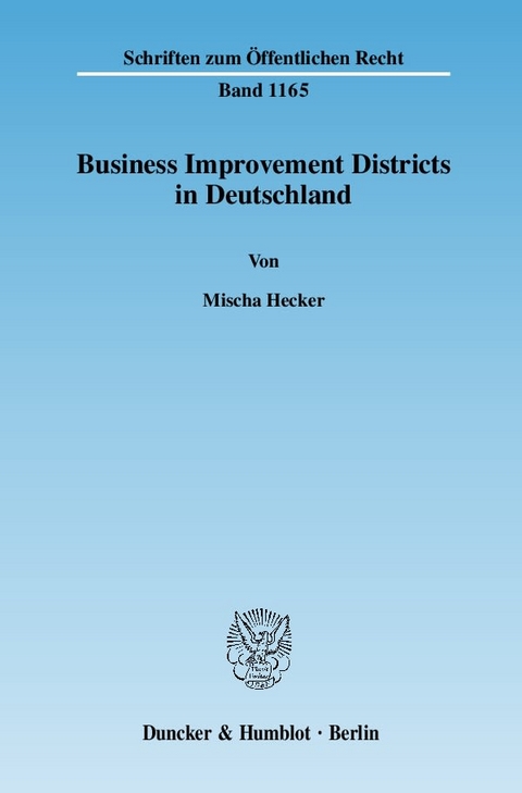 Business Improvement Districts in Deutschland. - Mischa Hecker