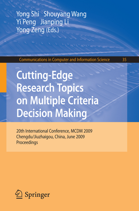 Cutting-Edge Research Topics on Multiple Criteria Decision Making - 