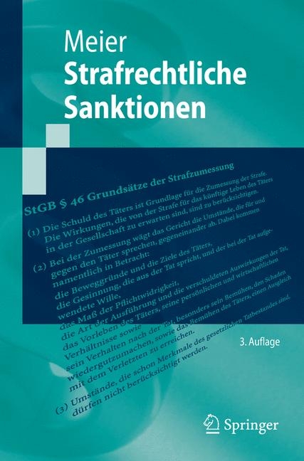 Strafrechtliche Sanktionen - Bernd-Dieter Meier