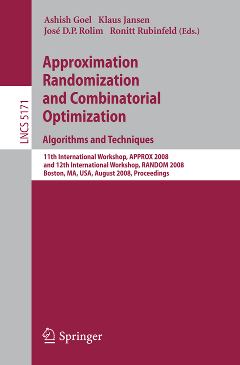 Approximation, Randomization and Combinatorial Optimization. Algorithms and Techniques - 