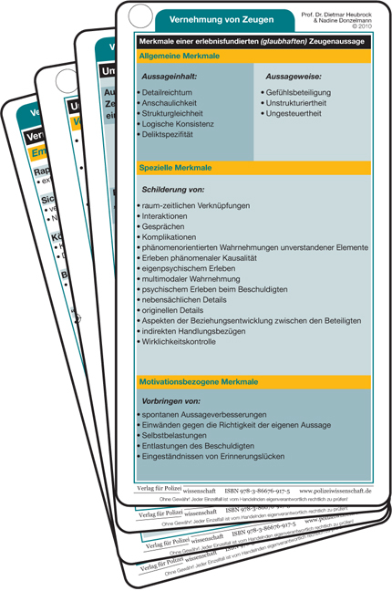 Einsatzkarten „Vernehmung von Zeugen“ - Dietmar Heubrock, Nadine Donzelmann