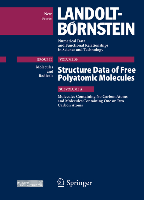 Molecules Containing no Carbon Atoms and Molecules Containing one or two Carbon Atoms - 