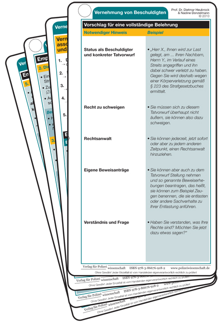 Einsatzkarten „Vernehmung von Beschuldigten“ - Dietmar Heubrock, Nadine Donzelmann