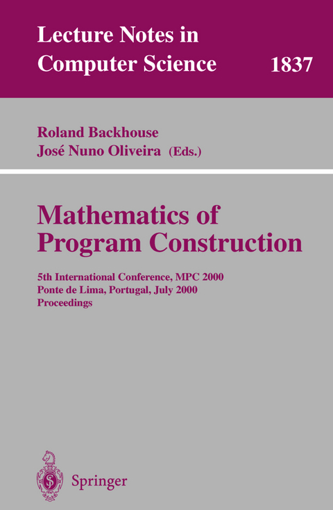 Mathematics of Program Construction - 