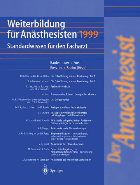 Weiterbildung für Anästhesisten 1999 - 