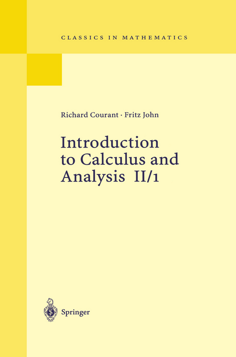 Introduction to Calculus and Analysis II/1 - Richard Courant, Fritz John