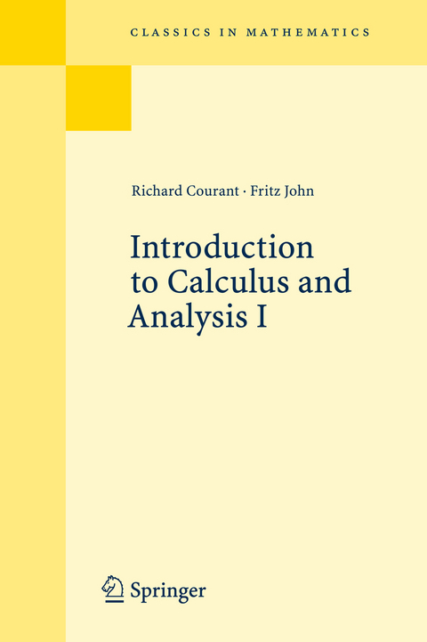 Introduction to Calculus and Analysis I - Richard Courant, Fritz John