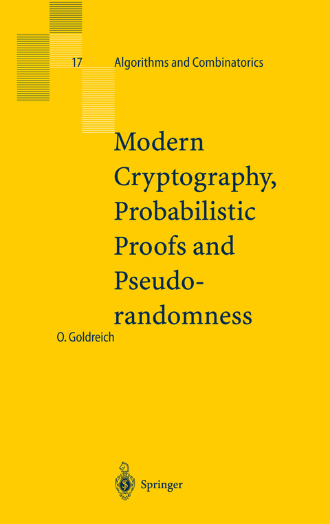 Modern Cryptography, Probabilistic Proofs and Pseudorandomness - Oded Goldreich