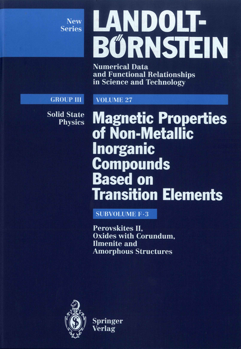 Perovskites II, Oxides with Corundum, Ilmenite and Amorphous Structures - Y. Endoh, K. Kakurai, A.K. Katori, M.S. Seehra, G. Srinivasan, H.P.J. Wijn