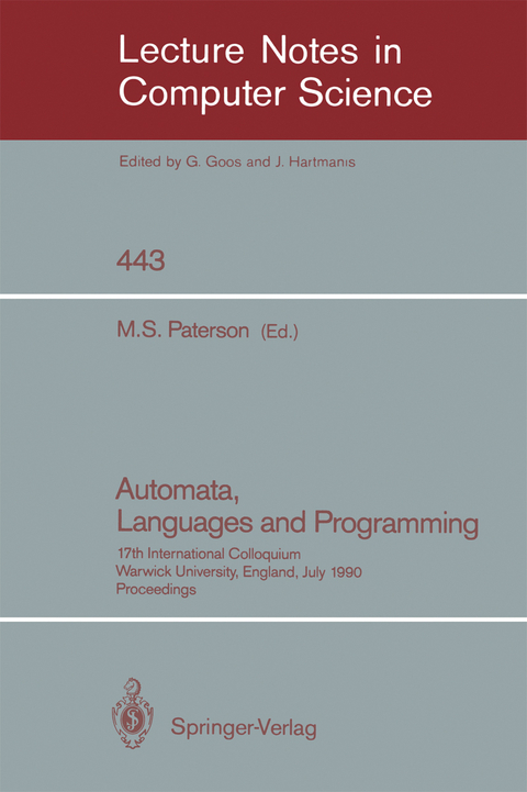 Automata, Languages and Programming - 