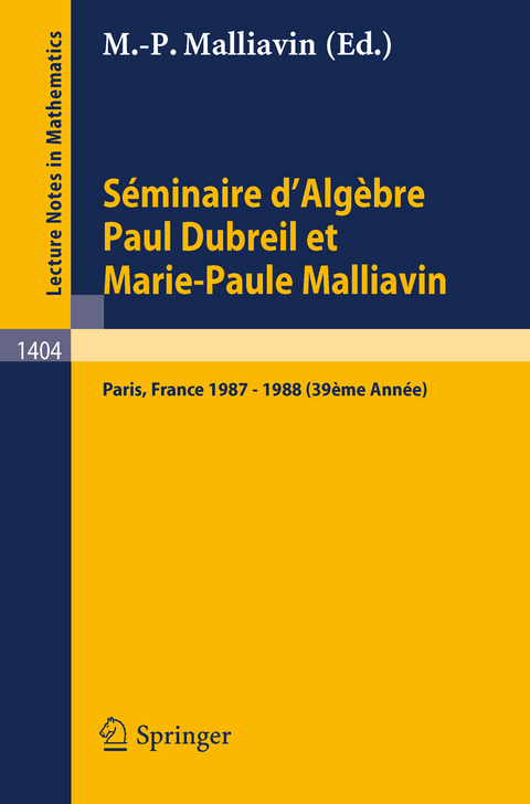 Séminaire d'Algèbre Paul Dubreil et Marie-Paule Malliavin - 