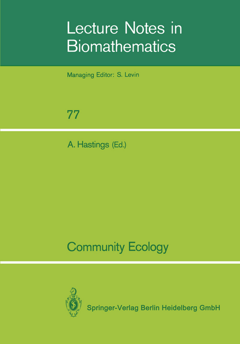 Community Ecology - 