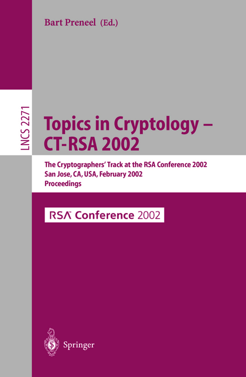 Topics in Cryptology - CT-RSA 2002 - 