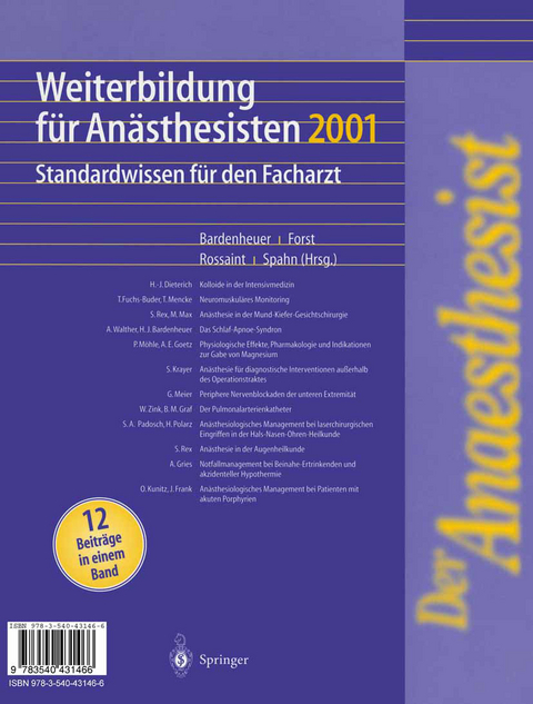 Der Anaesthesist Weiterbildung für Anästhesisten 1997 - 