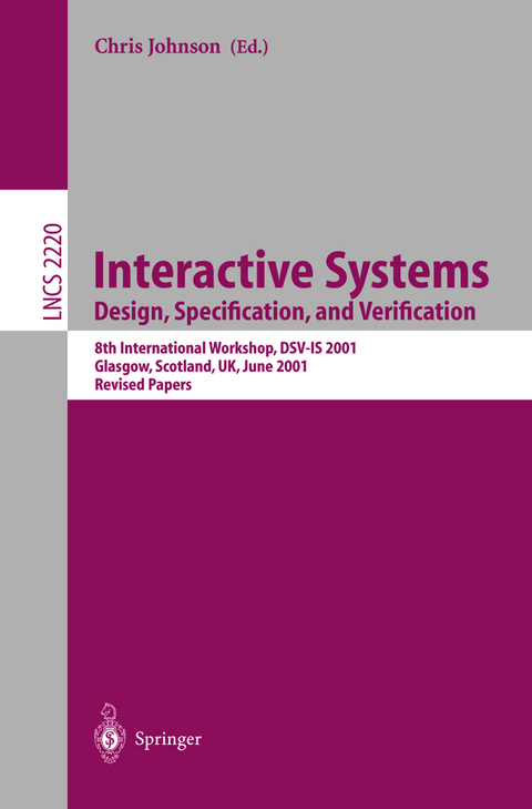 Interactive Systems: Design, Specification, and Verification - 