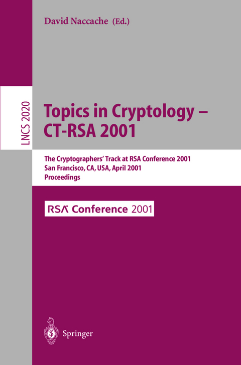 Topics in Cryptology - CT-RSA 2001 - 