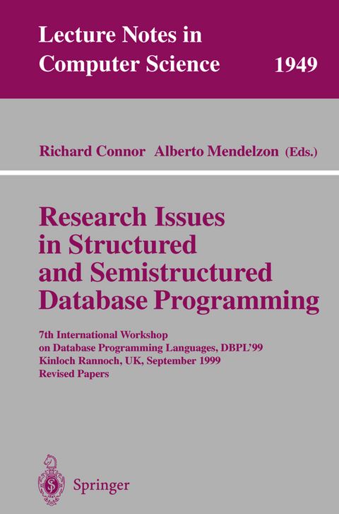 Research Issues in Structured and Semistructured Database Programming - 