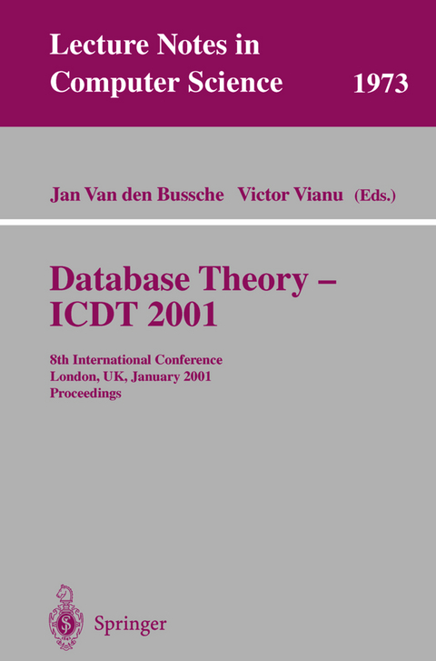 Database Theory - ICDT 2001 - 