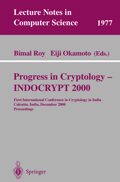 Progress in Cryptology - INDOCRYPT 2000 - 