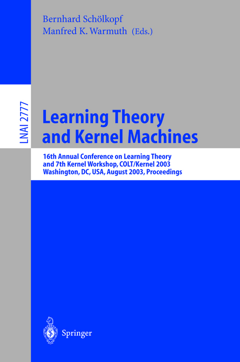 Learning Theory and Kernel Machines - 