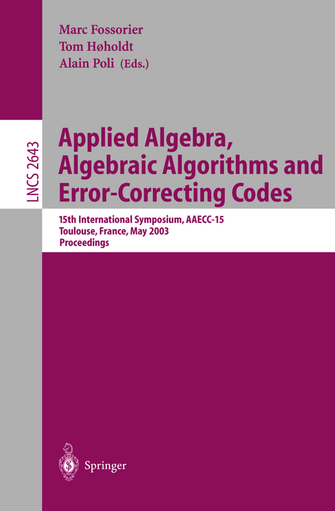 Applied Algebra, Algebraic Algorithms and Error-Correcting Codes - 