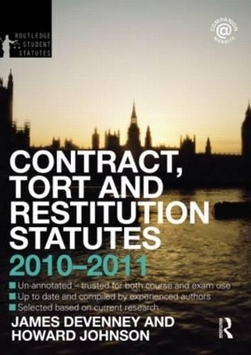 Contract, Tort and Restitution Statutes 2010-2011 - Howard Johnson