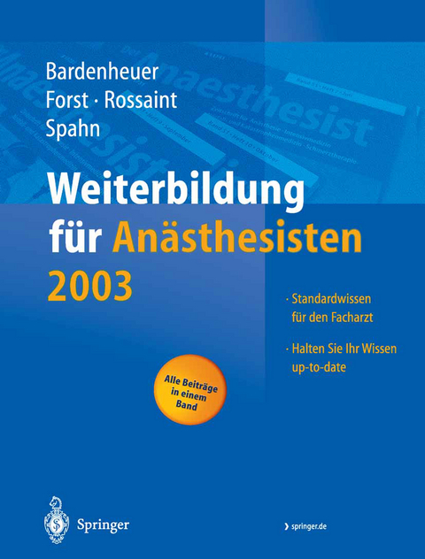 Weiterbildung für Anästhesisten 2003 - 