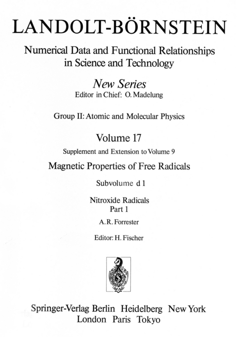 Nitroxide Radicals / Nitroxid-Radikale 1 - A.R. Forrester