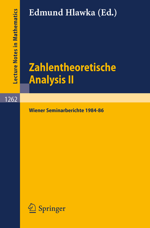 Zahlentheoretische Analysis II - 