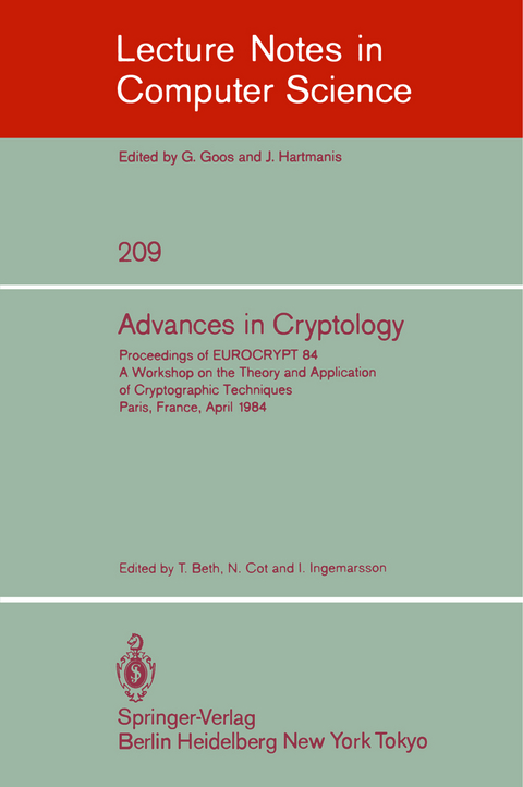 Advances in Cryptology - 