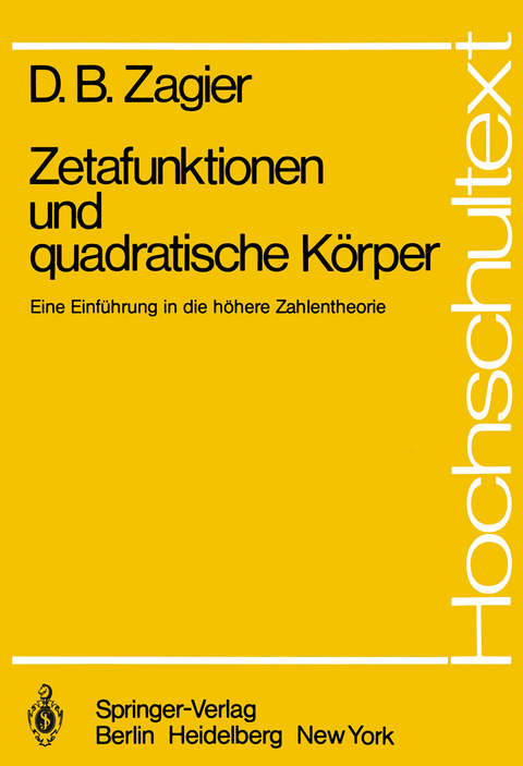 Zetafunktionen und quadratische Körper - D.B. Zagier