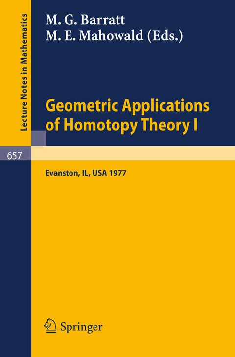 Geometric Applications of Homotopy Theory I - 