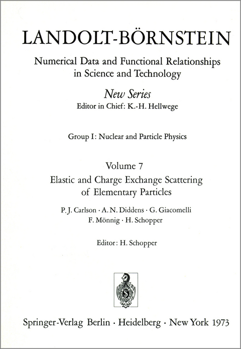 Elastic and Charge Exchange Scattering of Elementary Particles / Elastische und Ladungsaustausch-Streuung von Elementarteilchen - P.J. Carlson, A.N. Diddens, G. Giacomelli, F. Mönnig, H. Schopper