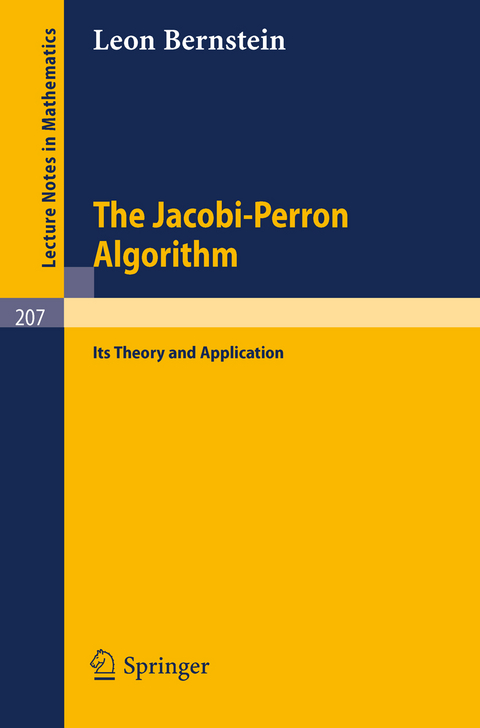 The Jacobi-Perron Algorithm - L. Bernstein