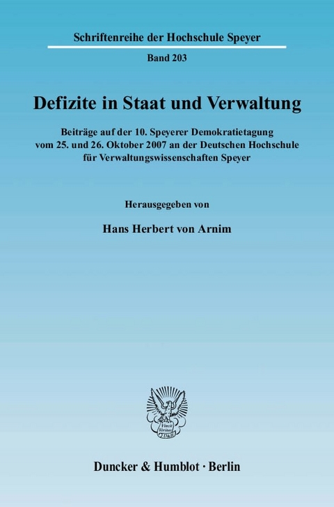 Defizite in Staat und Verwaltung. - 