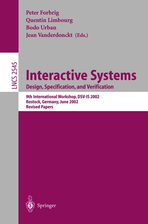 Interactive Systems: Design, Specification, and Verification - 