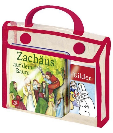 Sieben Kinderbibel-Geschichten "Gott ist immer für dich da": 7 Mini-Bücher, Malblock und Stifte - Susanne Brandt, Klaus-Uwe Nommensen